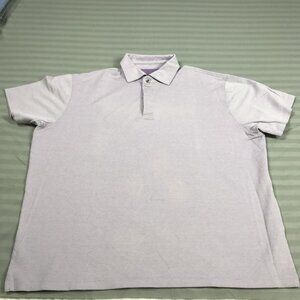 Ermenegildo Zegna Polo Shirt Mens XL Lavender Purple Cotton Pique Short Sleeve